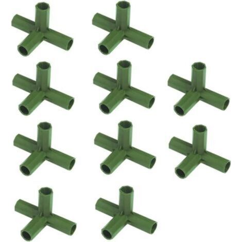 10 Connecteur Cadre Serre - 16 mm - Angle Droit 4 Voies - Pour Tubes PVC ou Métalliques - Jardin Potager et Serre (1/3)