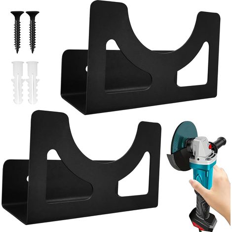 Lot de 2 supports muraux pour meuleuse d'angle, avec vis de fixation, multifonction, pour meuleuse d'angle multifonction, support universel pour garage, salle de loisirs, abri de jardin (1/5)