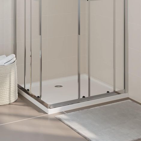 Receveur de douche rectangulaire 80x90 cm – ABS renforcé fibre de verre, seuil bas, blanc – Vidange 9 cm (drain non inclus) (1/5)