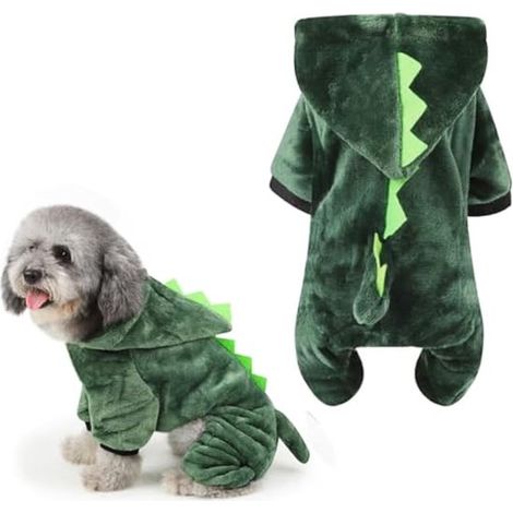 Hunde-Schlafsack für Herbst und Winter, dick gefüttert und warm, Größe M - Dinosaurier-Kostüm