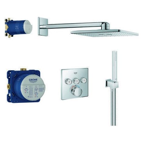 Sistema doccia GRT SmartControl 34804 quadrato Form con THM / KB / HB cromo