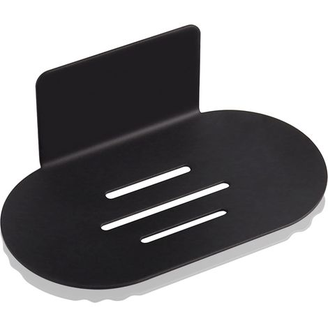 Porte Savon Mural de Auto-adhésif, Porte-Savon Douche en Acier Inoxydable, Boite a Savon de sans Perçage pour Cuisine de Salle de Bain Utilisé pour Stocker éponge à Savon Brosse(Noir) (1/5)