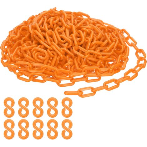 12M Chaîne en Plastique pour Contrôle des Sécurité 6mm Orange (1/5)