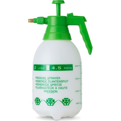 Pulverizador de jardín a presión multiusos para fertilizantes, herbicidas, insecticidas y limpiadores - Botella pulverizadora de plástico de 2 litros (1/5)