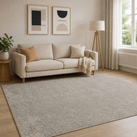 Tappeto Beige 160 x 230 cm 100% Poliestere 3 mm Lavabile vidaXL (1/5)