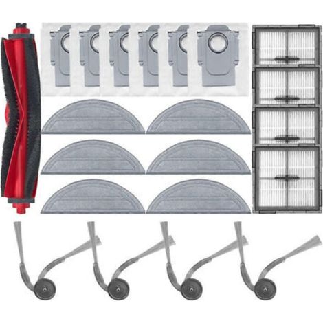 Lot de 21 pièces pour aspirateur robot Roborock Q10 VF/Q10 VF+ : brosse principale, filtre HEPA, lingette et sac à poussière. (1/5)