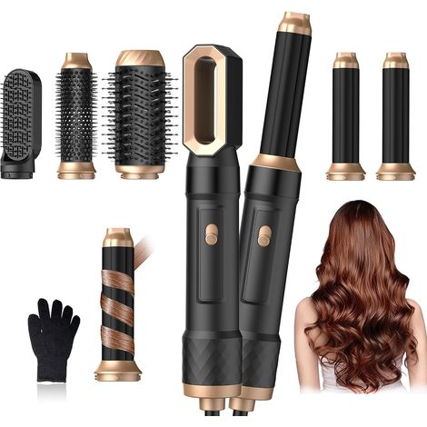 Hairstyler Kit 6 en 1 Air Styler 1000 W Brosse à cheveux ronde pour sécher et coiffer avec Air Curler, sèche-cheveux rond, brosse à sèche-cheveux, brosse à air chaud, sèche-cheveux, brosse à lisser (1/5)