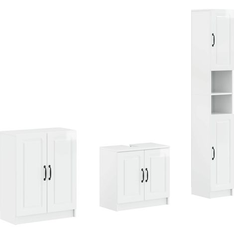 3-teiliges Badezimmer-Schranksystem UTRECHT Hochglanz Weiß vidaXL (1/5)