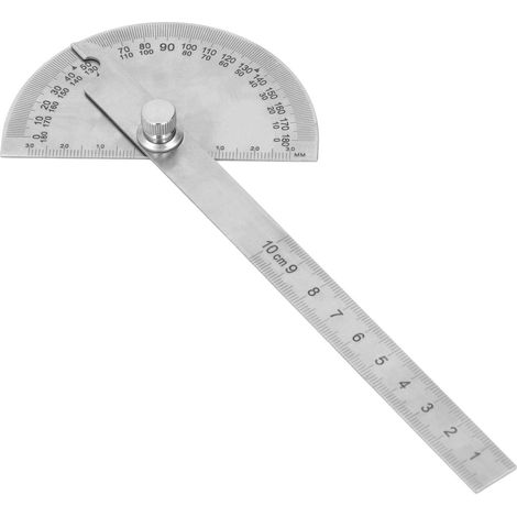 Rapporteur d'angle réglable en acier inoxydable 180° haute précision outil de mesure pour menuiserie (1/5)