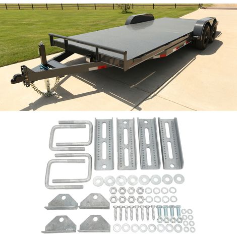 Kit de montage pour boîte de rangement rotative galvanisée de 8 pouces pour automobile avec traverses 3 x 3 et quincaillerie (très lourd) (1/5)