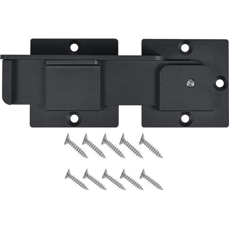 Loquet de portail rabattable de 19,1 cm avec trou de cadenas, loquet de porte réglable en alliage d'aluminium robuste de 4 mm pour porte coulissante et battante, portail extérieur, clôture (1/5)