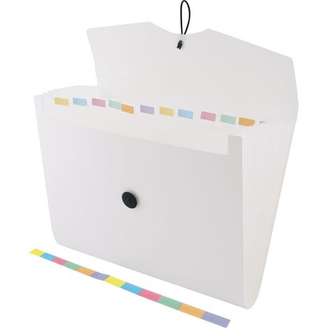 Trieur Extensible 12 Poches A4 Extensible Classeur Documents Accordéon Classeur Pochettes Porte-documents, blanc Extensible Classeur Documents Accordéon Classeur Pochettes Porte-documents, blanc (1/5)
