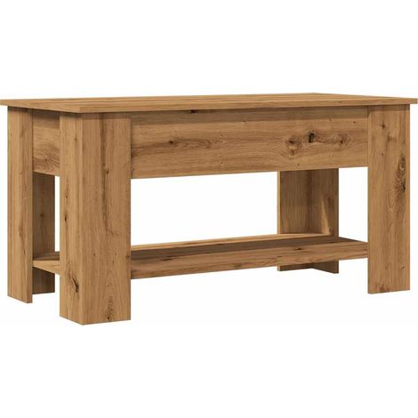 Table basse,Table d'appoint,Table de Salon chêne artisanal 101x49x52 cm bois d'ingénierie CFW55249 (1/5)