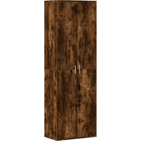 Buffet,Bahut,Meuble de Rangement haut chêne fumé 60x35x180 cm bois d'ingénierie CFW37875 (1/5)