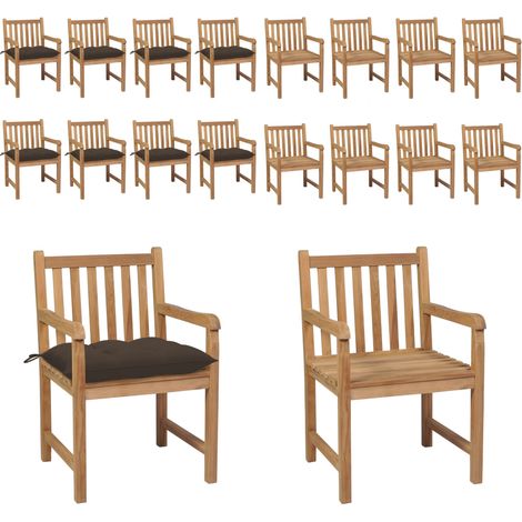 Gartenstühle 8 Stk. mit Taupe Kissen Massivholz Teak - Gartenstühle - Teakholz Gartenmöbel - Ausziehbarer Tisch - Outdoor Möbel - Balkonmöbeln - Home & Living (1/5)
