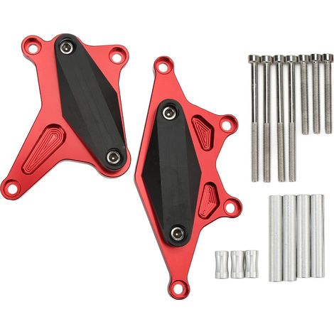 Protège-moteur cadre coulissant moto antidérapant remplacement pour CB500F CB500X 2013-2020 Rouge (1/5)