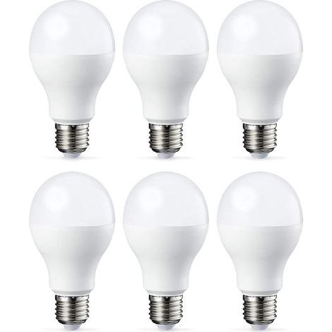 Lot de 6 ampoules LED Culot Edison à vis E27 18 W (équivalent 180 W) Blanc froid Intensité non variable (1/3)