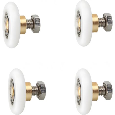 Set mit 4 Duschkabinenrollen – 19 mm Edelstahlrollen für leichtgängiges und leises Öffnen und Schließen, einfache Montage (1/5)