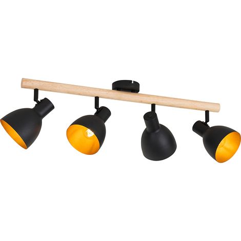 Rustic Spot Black with Wood 4-Light - Flint (1/4)