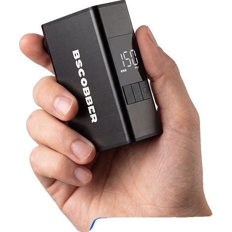 Compresor eléctrico para neumáticos, presión máxima de 150 PSI, 3 baterías de 650 mAh, carga mediante USB tipo C, diseño compacto, compatible con válvulas Presta y Schrader. (1/5)