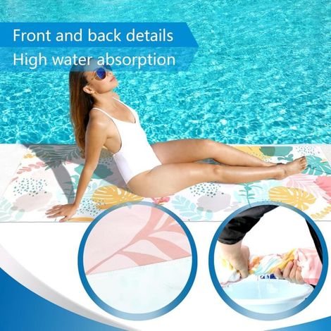 Serviette de Plage 180 x 90cm Serviette de Plage Microfibre Anti Sable Sechage Rapide pour Plage/Piscine/Chaises de Plage Drap de (1/3)