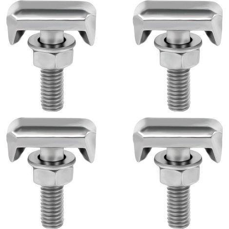 4Pcs Stainless Steel T-Bolt Battery Terminals, Car Battery Terminal, M6 Car Battery Terminal Connectors Tightener, Replacement for Marine Boat Car