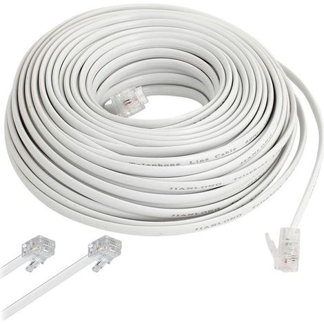 TrAdE Shop Traesio - Cavo Telefonico Mt 10 Metri 10 Rj11 Modulare Telefono Modem Plug Adsl - (1/2)