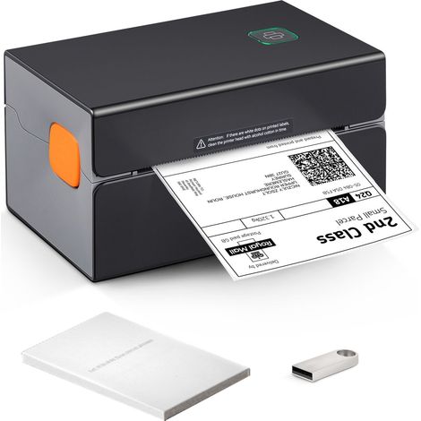 Imprimante d'étiquettes thermiques 300DPI, Bluetooth, compatible 4x6, reconnaissance automatique, multi-systèmes, noir (1/5)