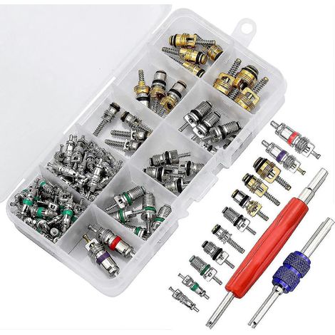 102 noyaux de valve de climatisation, noyau de tige de valve de climatisation automobile R134a (1/4)