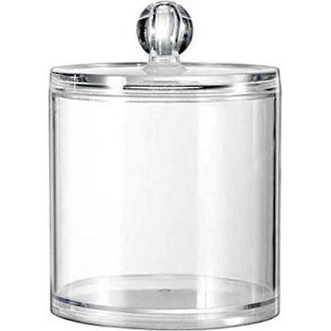 Transparente Acryl-Aufbewahrungsdose mit Deckel für Wattestäbchen, Süßigkeiten und Schmuck – 6,9 x 10,9 cm (1/5)