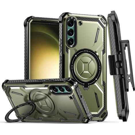Étui pour Samsung Galaxy S23, clip ceinture anneau robuste, vert (1/5)