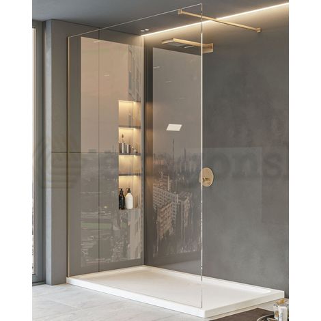 Exagonshop Walk in parete doccia fissa 110 cm vetro trasparente 8
