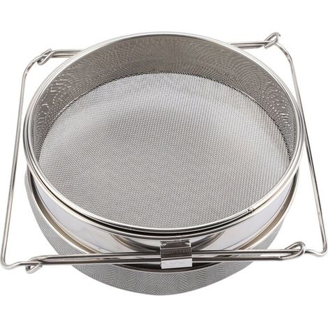Large double-layer stainless steel honey sieve/strainer/filter with adjustable arms (1/5)