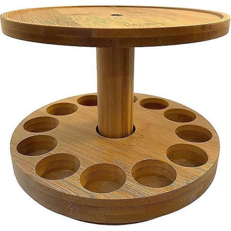 Support pour diffuseur d'huiles essentielles, plateau rond, présentoir à double niveau, étagère de rangement pour huiles essentielles (1/5)
