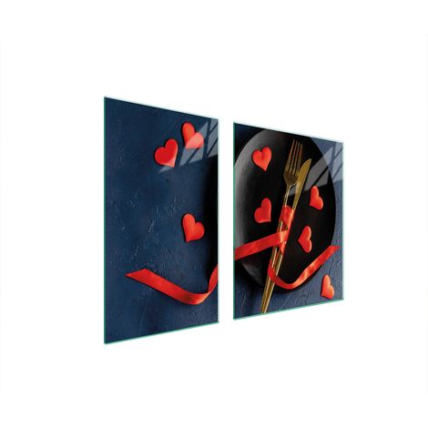Glasplatte und Schneidebrett 100x52 Herz (1/5)