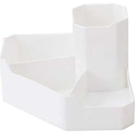 Boîte De Rangement, Boîte De Rangement Cosmétique Organisateur De Maquillage Bureau Coin Articles Divers Table Conteneur-Blanc (1/5)