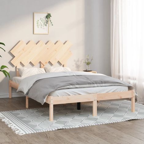 Lit adulte Scandinave  Lit Grand Cadre de lit 120x190 cm Petit Double Bois massif FR35789 (1/5)