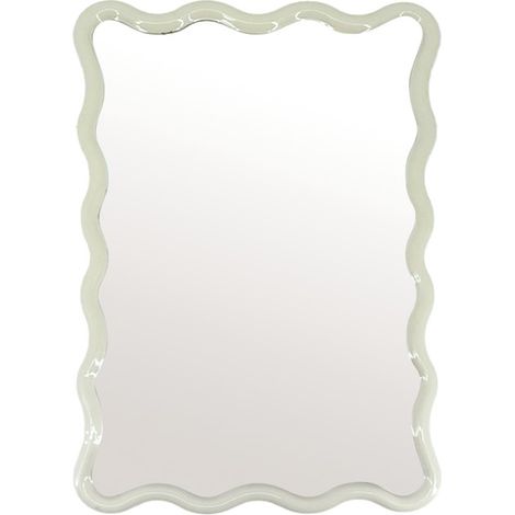 Miroir rectangulaire cadre ondulé coloris ivoire 38 x 30cm (1/2)