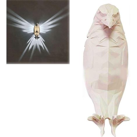 MOORLE Lampe murale pygargue à tête blanche, lampe murale LED animal 3D, lampe murale hibou, lampe aigle, chambre à coucher, lampe murale de couloir (1/5)