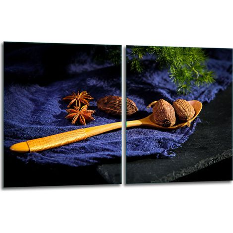 2 plaques de protection en verre pour cuisinière 40x52 épices (1/5)