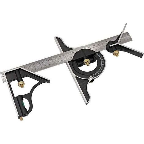 Escuadra multifuncional ajustable de 300 mm, XU, herramientas de escuadra de alta resistencia, kits de medición, transportador de precisión, buscador de ángulos, regla, escuadras para carpintería --Cr