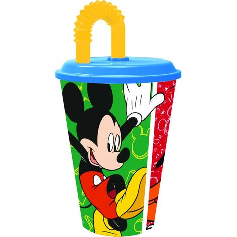 Gobelet 430 ml avec paille Has Fun design original pratique durable et sûr idéal pour prendre un verre à la maison à l'école ou pendant les loisirs