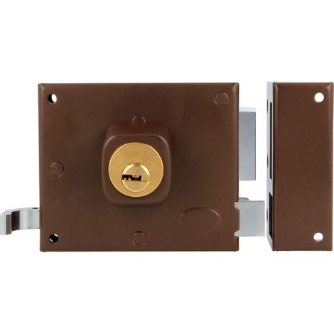 AMIG Serrure en applique et verrous 72 100 x 85 mm Acier Marron - Droite (1/4)