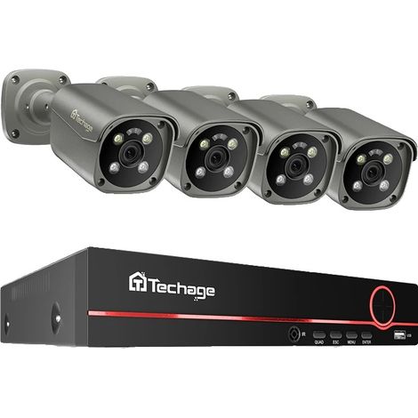 Système de Caméra de Sécurité, Résolution 8MP, Capacité de Vision Nocturne, 8CH NVR et 4 Caméra-c, Aucun-a (1/2)
