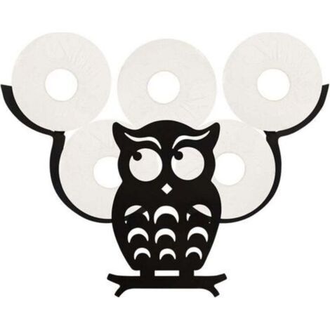 Animal toilet paper holder, freestanding paper towel holder, black, owl (1/5)