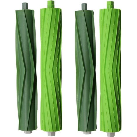 Filiyano-Lot de 4 brosses en caoutchouc/rouleaux pour iRobot Roomba séries e/i/j, vertes (1/5)