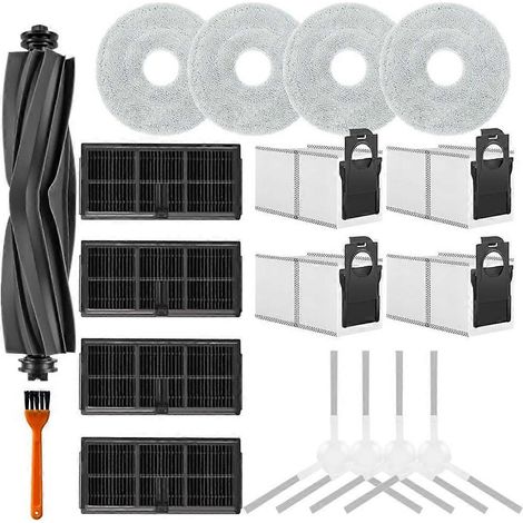 18 pièces détachées pour aspirateur Dreame L10S Ultra Gen 2 : brosse principale, filtre HEPA, lingette et sac à poussière.