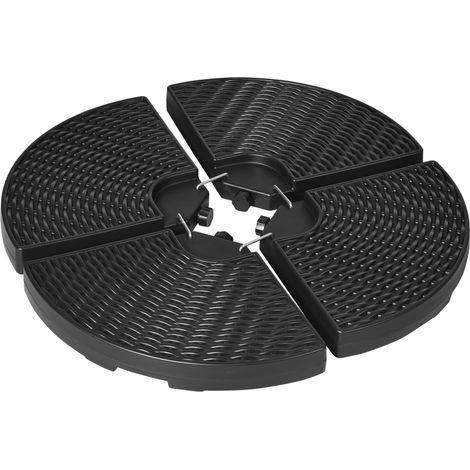 Base per Ombrellone da Giardino Ø100x8 cm in HDPE Nero (1/5)