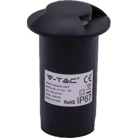 1W LED FARETTO INCASSO PAVIMENTO NERO 2 WAY 6500K - Luce FREDDA (1/7)