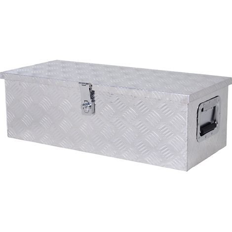 Coffre de Rangement Talwin Boîte à Outils Aluminium Résistante Gris Métal 76x33 cm (1/5)